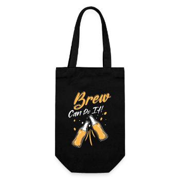 Brew Can Do It! Homebrew Brewer Craft Beer - Geschenkbeutel für Flaschen - Schwarz - Vorne