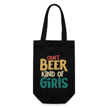 Craft Beer Kind Of Girl Brew Brewer Homebrew - Geschenkbeutel für Flaschen - Schwarz - Vorne