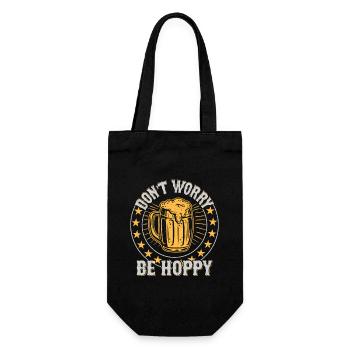 Don't Worry Be Hoppy Homebrew Brewer Beer - Geschenkbeutel für Flaschen - Schwarz - Vorne