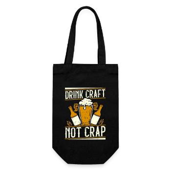 Drink Craft Not Crap Beer Brewer Homebrew - Gift Bag for Bottles - black - Front