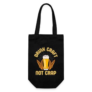 Drink Craft Not Crap Homebrew Brewer Beer - Gift Bag for Bottles - black - Front