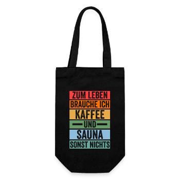 Wellness Saunagänger Saunieren Saunierer Sauna - Geschenkbeutel für Flaschen - Schwarz - Vorne