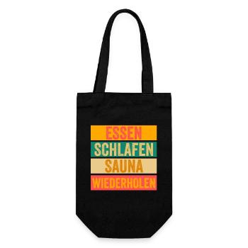 Wellness Saunagänger Saunieren Saunierer Sauna - Geschenkbeutel für Flaschen - Schwarz - Vorne