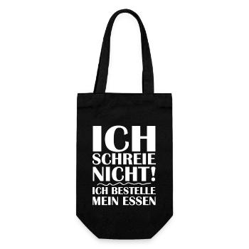 Ich schreie nicht ich bestelle mein essen - Geschenkbeutel für Flaschen - Schwarz - Vorne