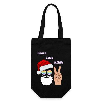 Peace Love Xmas | XMAS - Gift Bag for Bottles - black - Front