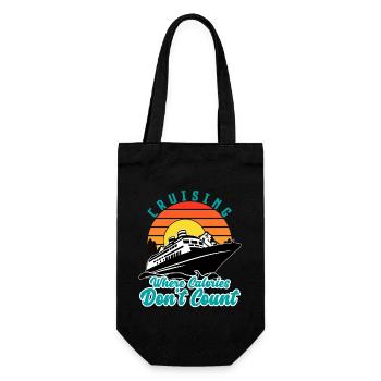 Summer Cruise Ship Vacation Family Calories Count - Gift Bag for Bottles - black - Front