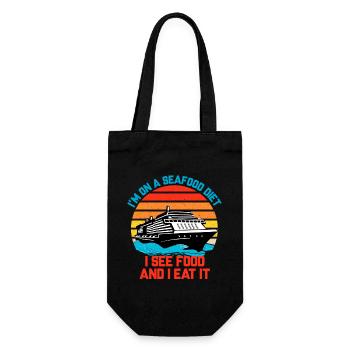 Ich bin auf einer Meeresfrüchte-Diät Sommer-Kreuzfahrtschiff-Urlaub - Geschenkbeutel für Flaschen - Schwarz - Vorne