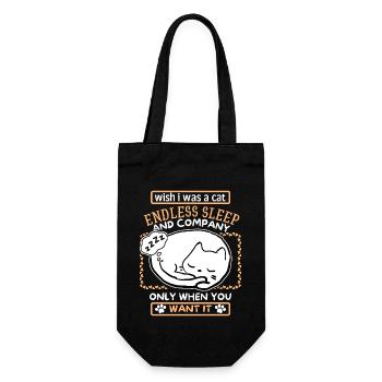Chat qui dort, chats de dessins animés drôles qui disent - Sac à bouteille - noir - Devant