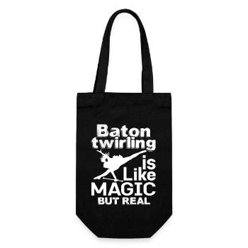 Baton Twirling Is Like Magic But Real - Gift Bag for Bottles - black - Front