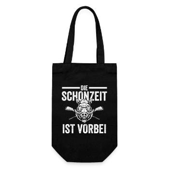 Wildschweinjäger Wildschweinjagd Keilerjagd Jäger - Geschenkbeutel für Flaschen - Schwarz - Vorne