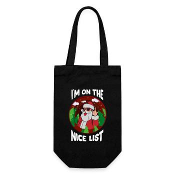 I'm On The Nice List - Funny Christmas Santa - Gift Bag for Bottles - black - Front