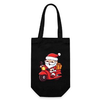 Weihnachtsmann Santa Fahrzeug - Geschenkbeutel für Flaschen - Schwarz - Vorne