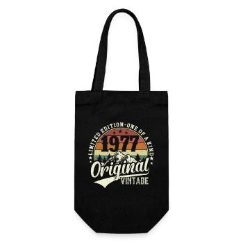 Vintage 1977: Timeless Birthday Gift - Gift Bag for Bottles - black - Front