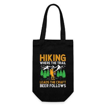 Wandern Wanderer Natur Trekking Outdoor Bergsteigerin - Geschenkbeutel für Flaschen - Schwarz - Vorne
