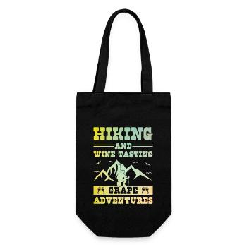 Wandern Wanderer Natur Trekking Outdoor Bergsteigerin - Geschenkbeutel für Flaschen - Schwarz - Vorne