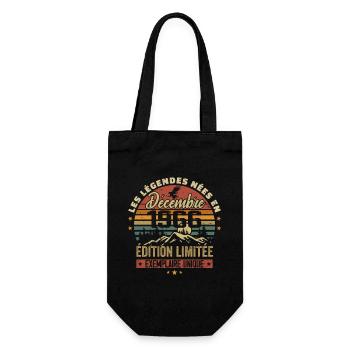 1966 Vintage Cadeau Anniversaire Décembre 1966 - Sac à bouteille - noir - Devant