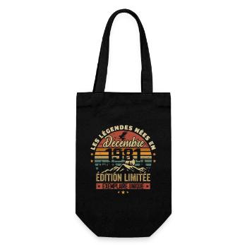 1981 Vintage Cadeau Anniversaire Décembre 1981 - Sac à bouteille - noir - Devant