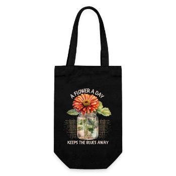 Dicton de fleur avec Zinnia, Illustration de fleur - Sac à bouteille - noir - Devant