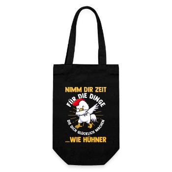 Huhn Hühnerstall Bauernhof Bauer Landwirt Hühner - Geschenkbeutel für Flaschen - Schwarz - Vorne