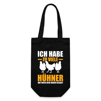 Huhn Hühnerstall Bauernhof Bauer Landwirt Hühner - Geschenkbeutel für Flaschen - Schwarz - Vorne