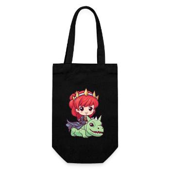 Prinzessin Drache Niedlich - Geschenkbeutel für Flaschen - Schwarz - Vorne