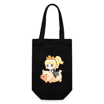 Prinzessin Schwein Märchen - Geschenkbeutel für Flaschen - Schwarz - Vorne