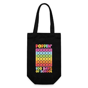 Poppin' 100 Days of School - 100 Days of School - Gift Bag for Bottles - black - Front