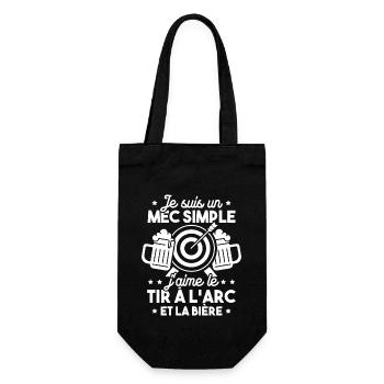 Un mec simple j'aime le tir à l'arc et la bière - Sac à bouteille - noir - Devant