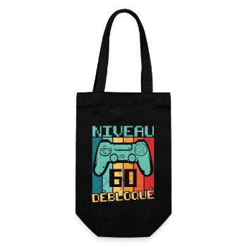 Niveau 60 débloqué Cadeau 60 ans Anniversaire - Sac à bouteille - noir - Devant