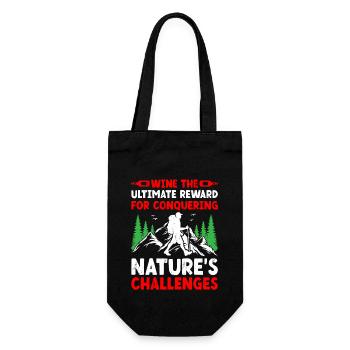 Wandern Wanderer Natur Trekking Outdoor Bergsteigerin - Geschenkbeutel für Flaschen - Schwarz - Vorne