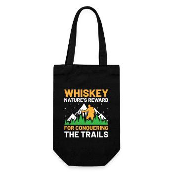 Wandern Wanderer Natur Trekking Outdoor Bergsteigerin - Geschenkbeutel für Flaschen - Schwarz - Vorne