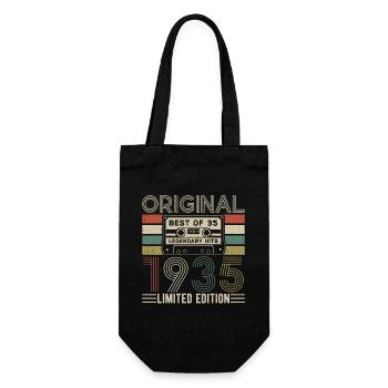 1935 - Vintage Birthday Joy - Gift Bag for Bottles - black - Front
