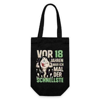 18. Geburtstag 18 Jahre War Ich Mal Der Schnellste - Geschenkbeutel für Flaschen - Schwarz - Vorne