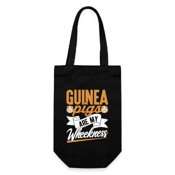 Guinea Pigs Are My Wheekness Cavy Lover Rodent - Gift Bag for Bottles - black - Front