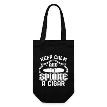 Cigar Smoking Keep Calm and Smoke a Cigar - Gift Bag for Bottles - black - Front