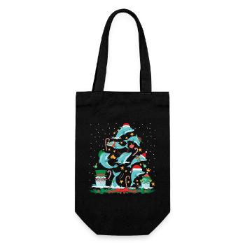 Arbre de Noël dauphin - Sac à bouteille - noir - Devant