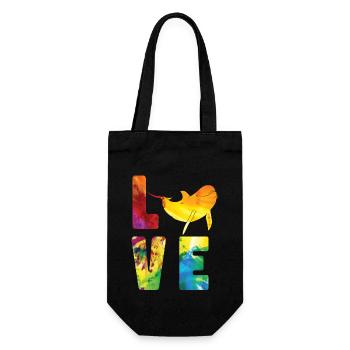 Dolphin Watercolor Love - Geschenkbeutel für Flaschen - Schwarz - Vorne