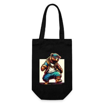 Bear, Bears, Bear Head, Bear, Brown Bear, Bears - Gift Bag for Bottles - black - Front