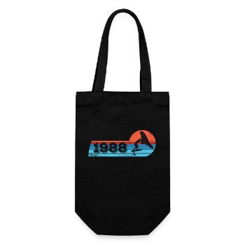 Wingfoil Surfer Birthday Vintage 1988 Born - Gift Bag for Bottles - black - Front
