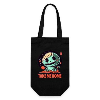 Take Me Home, an Anime Doll - Gift Bag for Bottles - black - Front