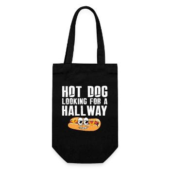 Hot Dog Looking For A Hallway - Gift Bag for Bottles - black - Front