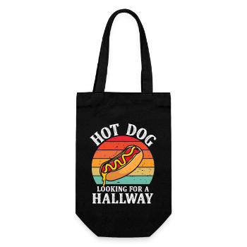 Hot Dog auf der Suche nach einem Flur - Geschenkbeutel für Flaschen - Schwarz - Vorne