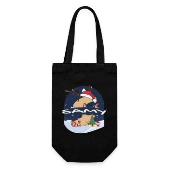 Génial Sammy nom w chapeau de père Noël dans le thème de Noël - Sac à bouteille - noir - Devant