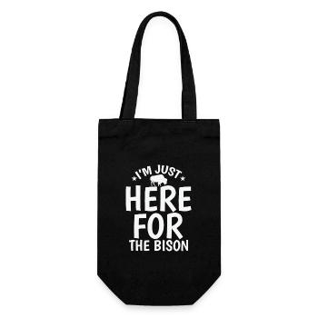 I'm just here for the bison animal - Gift Bag for Bottles - black - Front