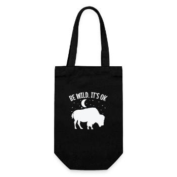 Be wild It's ok bison animal - Gift Bag for Bottles - black - Front
