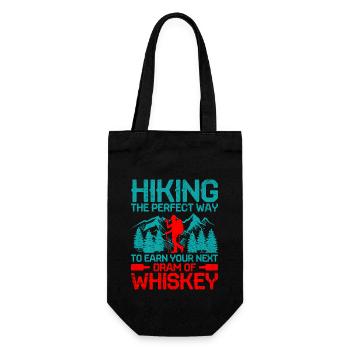 Wandern Wanderer Natur Trekking Outdoor Bergsteigerin - Geschenkbeutel für Flaschen - Schwarz - Vorne