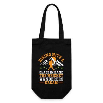 Wandern Wanderer Natur Trekking Outdoor Bergsteigerin - Geschenkbeutel für Flaschen - Schwarz - Vorne
