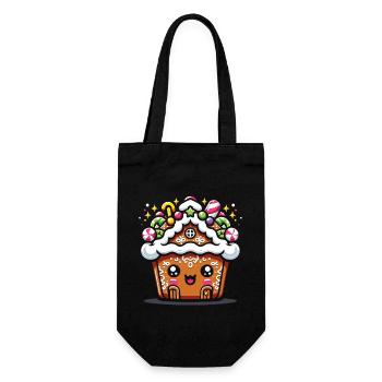Noël Cupcakes pain d’épice maison tablier - Sac à bouteille - noir - Devant