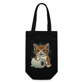 Rouleaux de papier tumbling : Chat espiègle - Sac à bouteille - noir - Devant