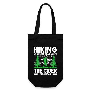 Wanderer, Wandern, Trekking, Outdoor, Natur, Alkohol, Getränk - Geschenkbeutel für Flaschen - Schwarz - Vorne